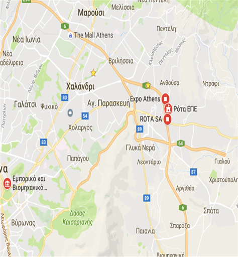 furnished apartments rooms near Rota SA Athens exhibition centre Anthousa Greece